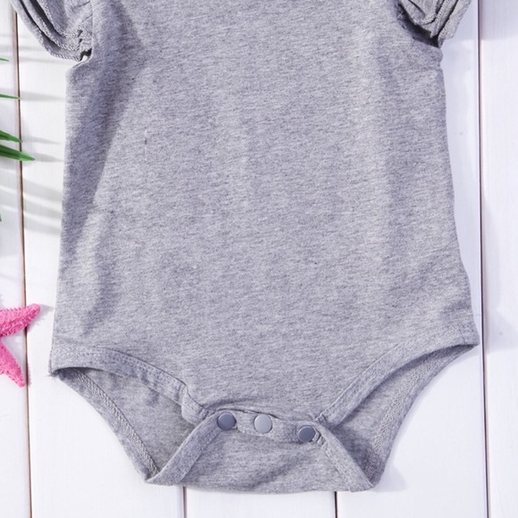 Sofia Grey Ruffle Romper - Picture 4 of 5